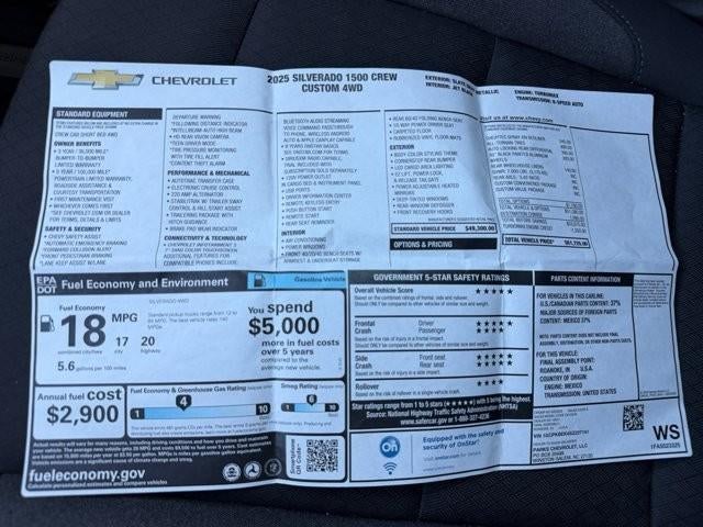 2025 Chevrolet Silverado 1500 Crew Cab Short Box 4-Wheel Drive Custom