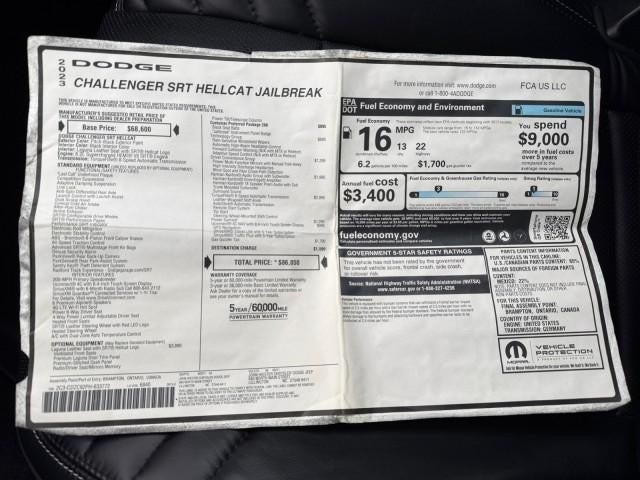 2023 Dodge Challenger SRT Hellcat Jailbreak RWD