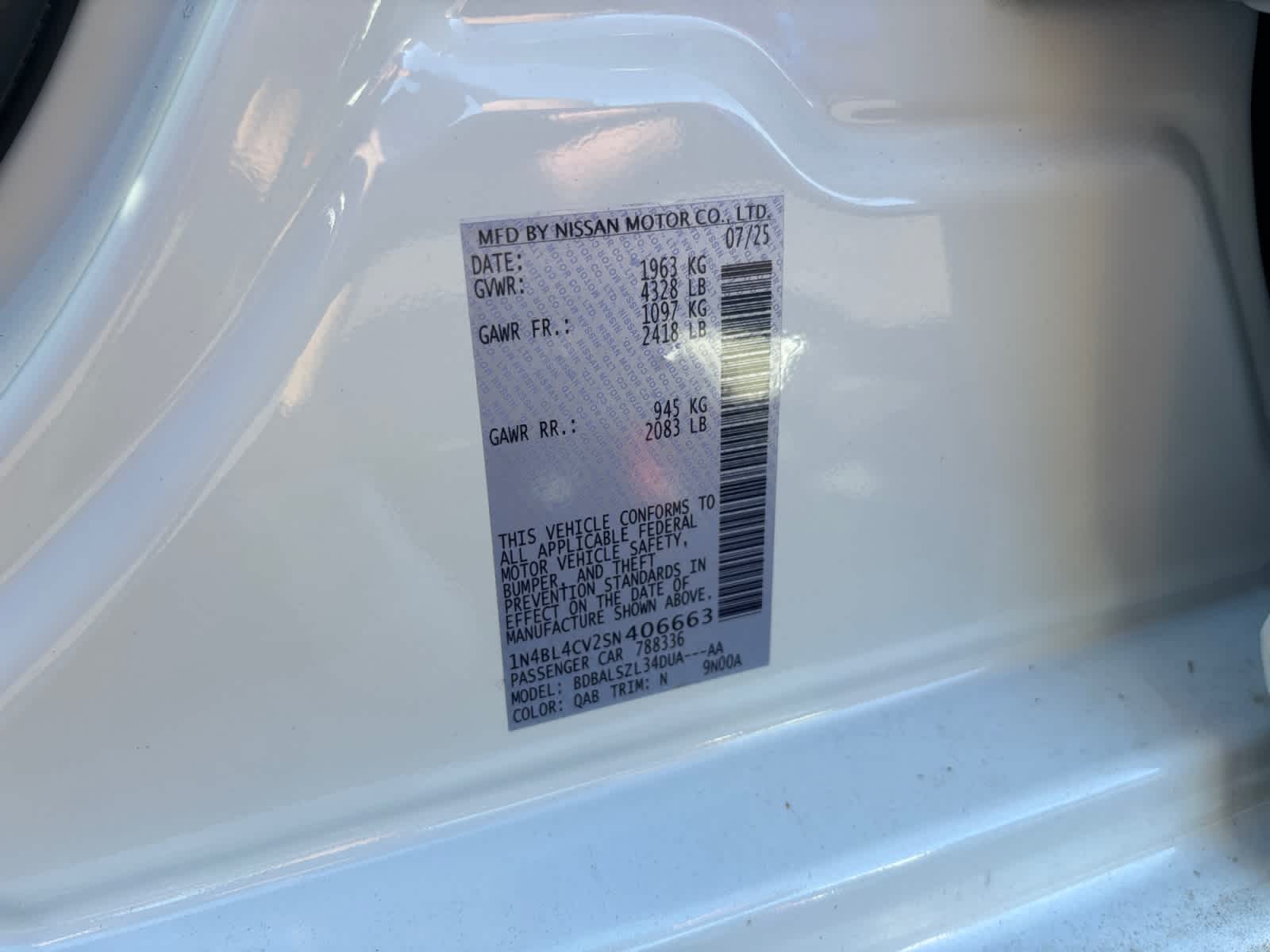 2025 Nissan Altima SR