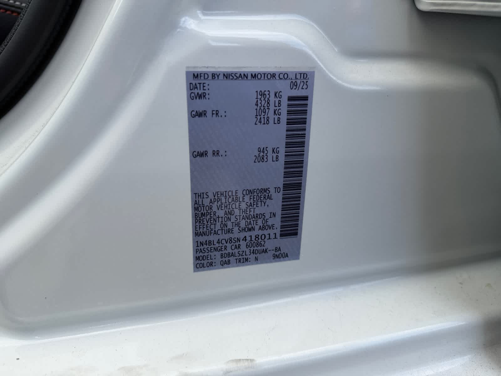 2025 Nissan Altima SR