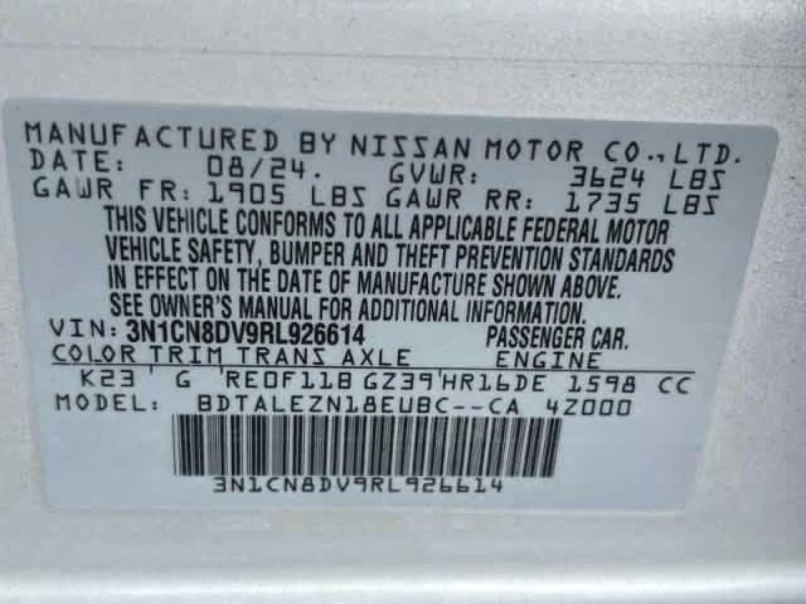 2024 Nissan Versa S CVT