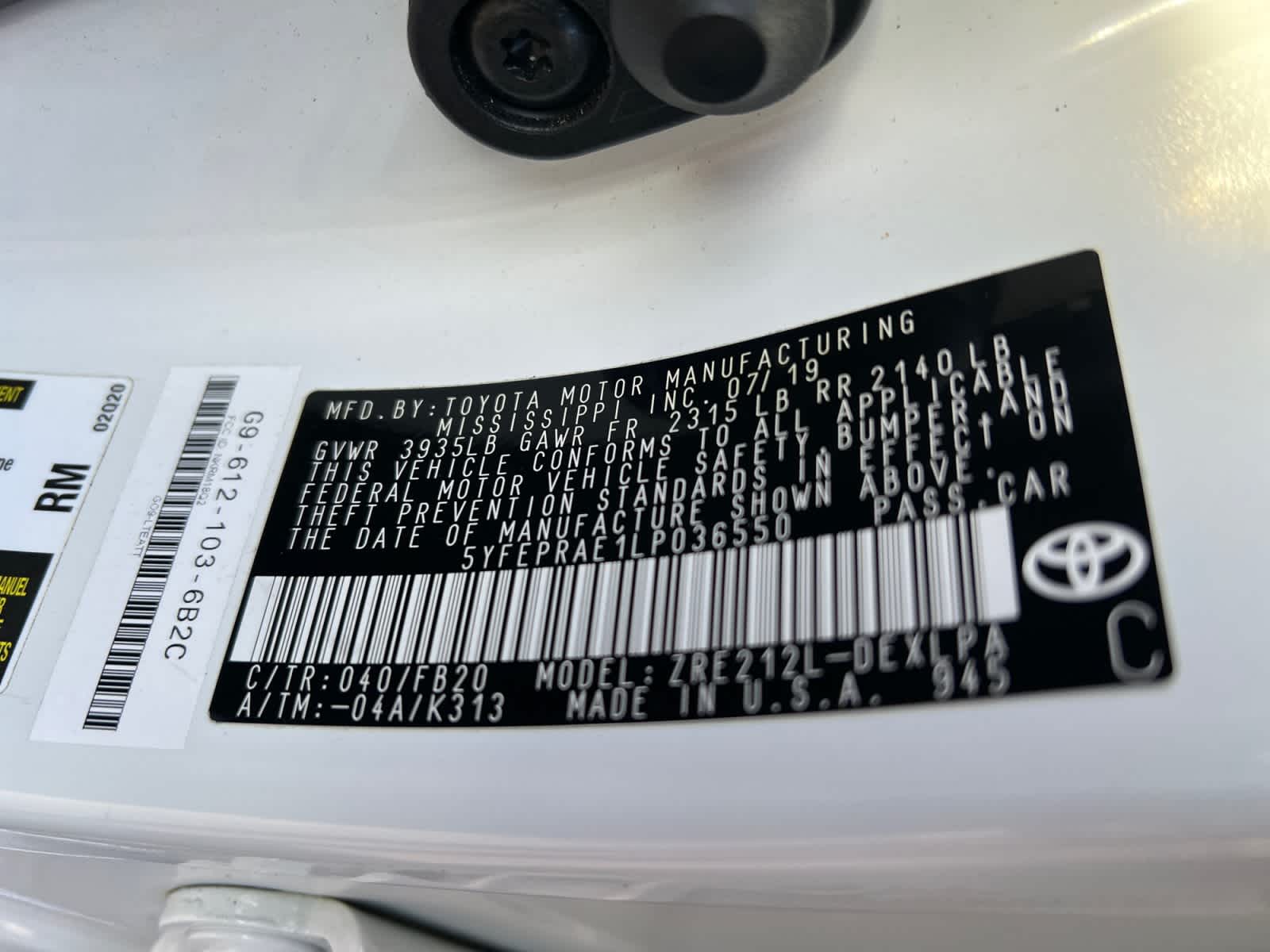 2020 Toyota Corolla LE CVT (Natl)