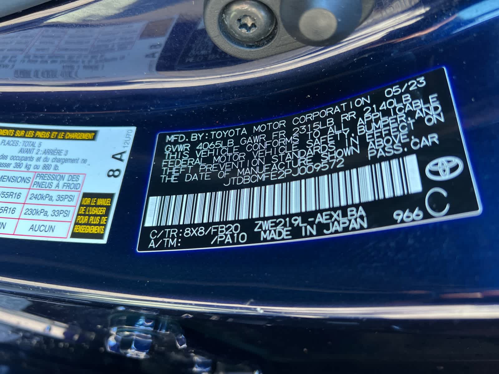 2023 Toyota Corolla Hybrid LE FWD (Natl)