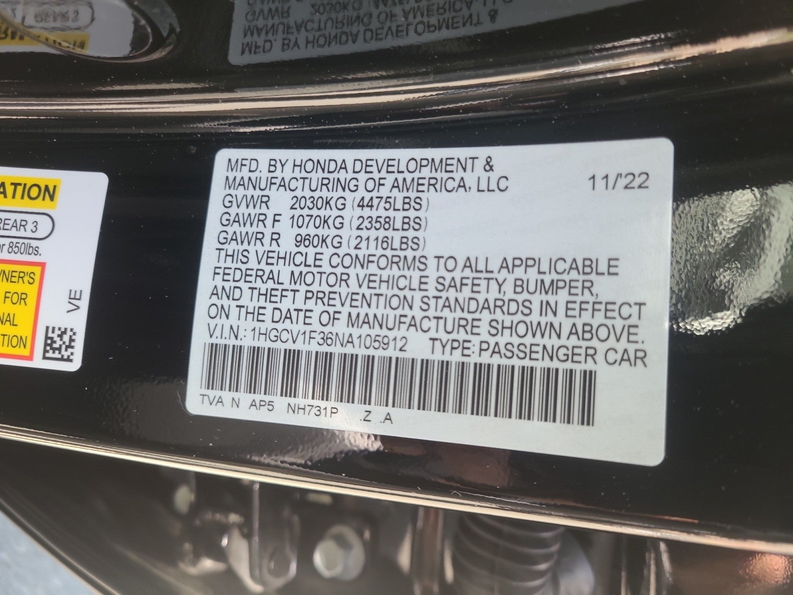 2022 Honda Accord Sedan Sport
