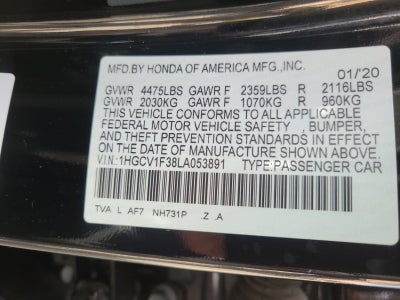 2020 Honda Accord Sedan Sport