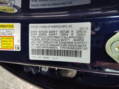 2019 Honda Accord Hybrid Touring