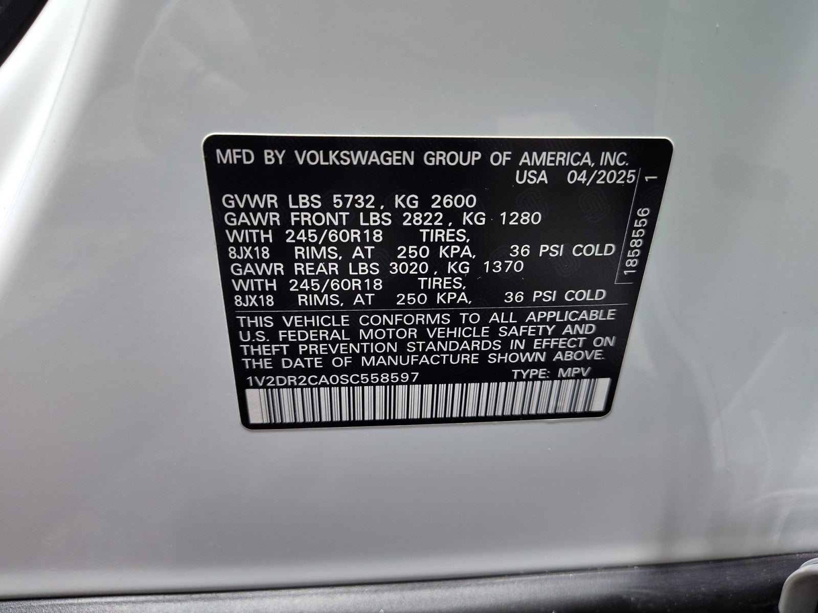 2025 Volkswagen Atlas 2.0T SE