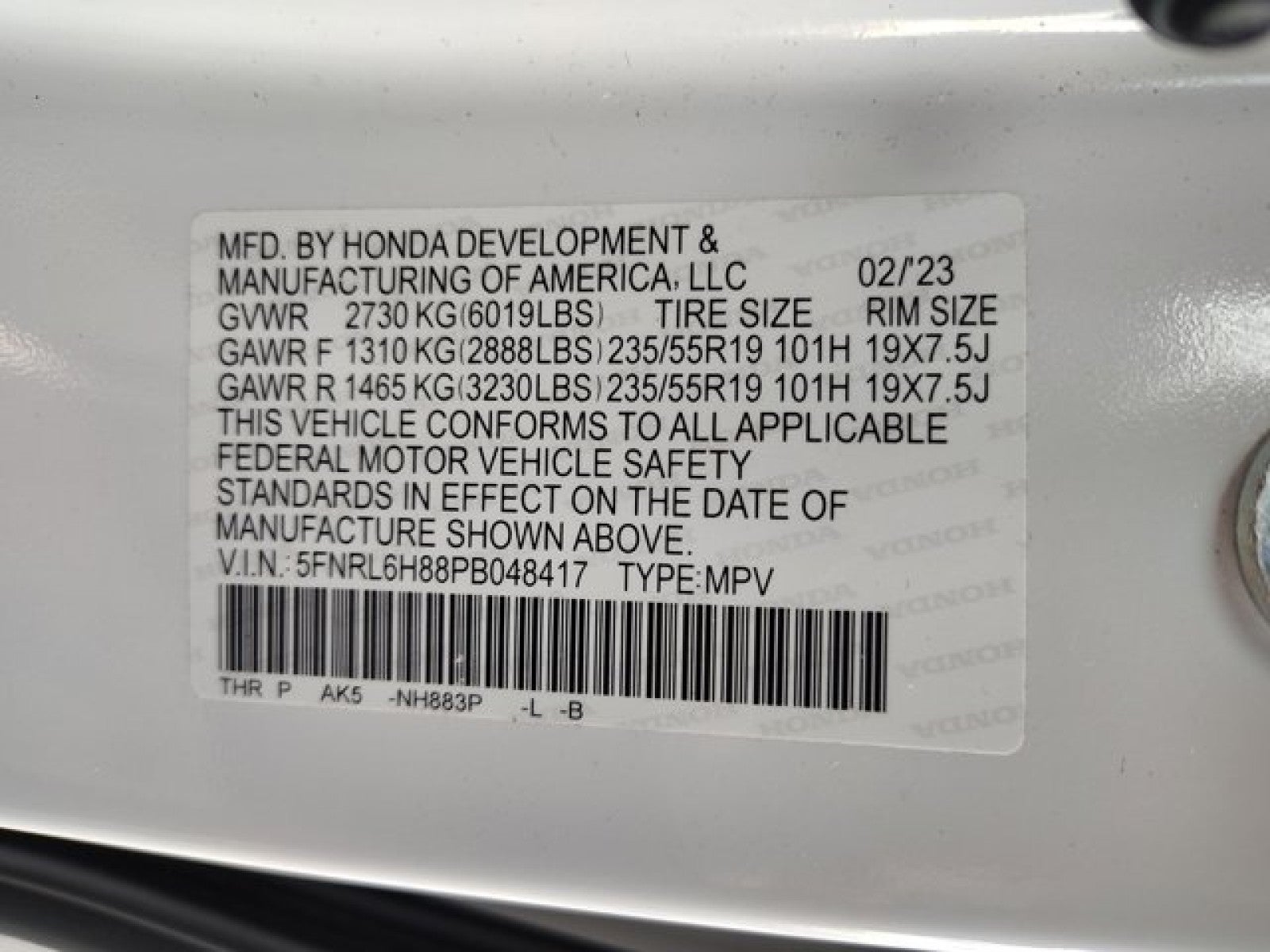 2023 Honda Odyssey Touring