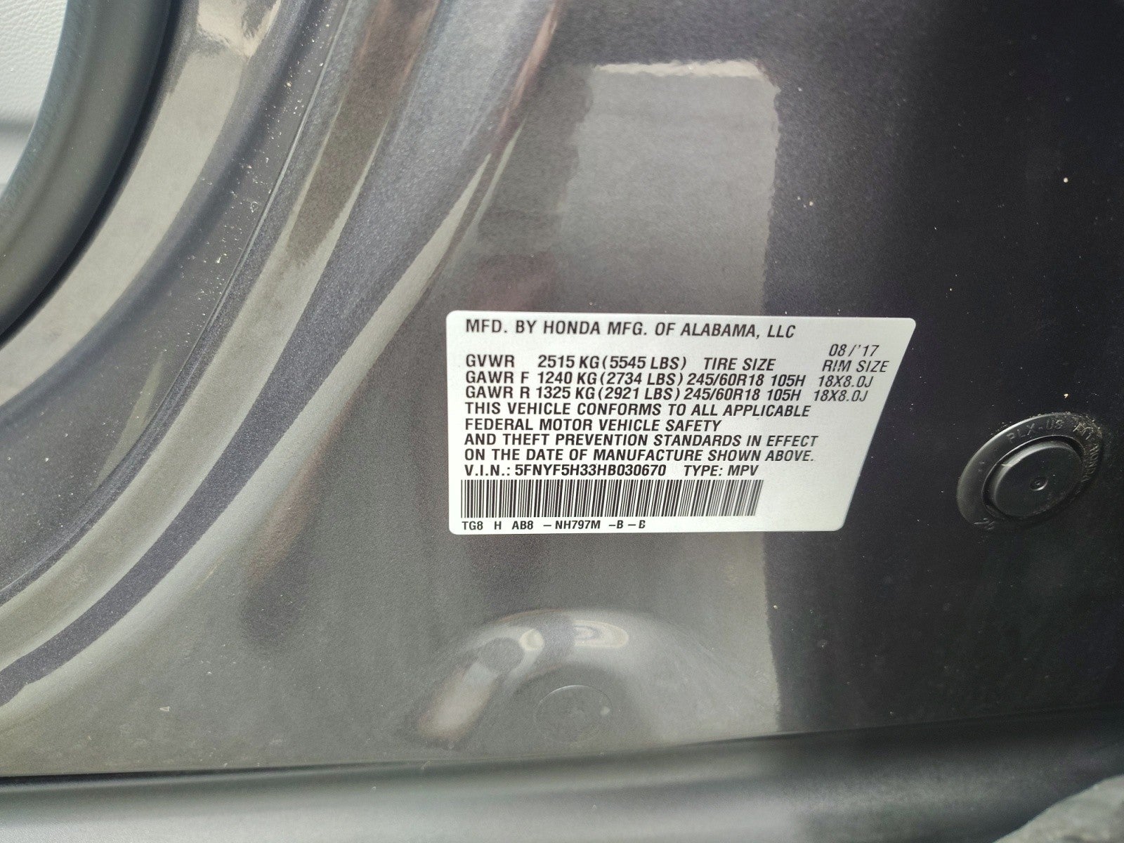 2017 Honda Pilot EX | Local One Owner