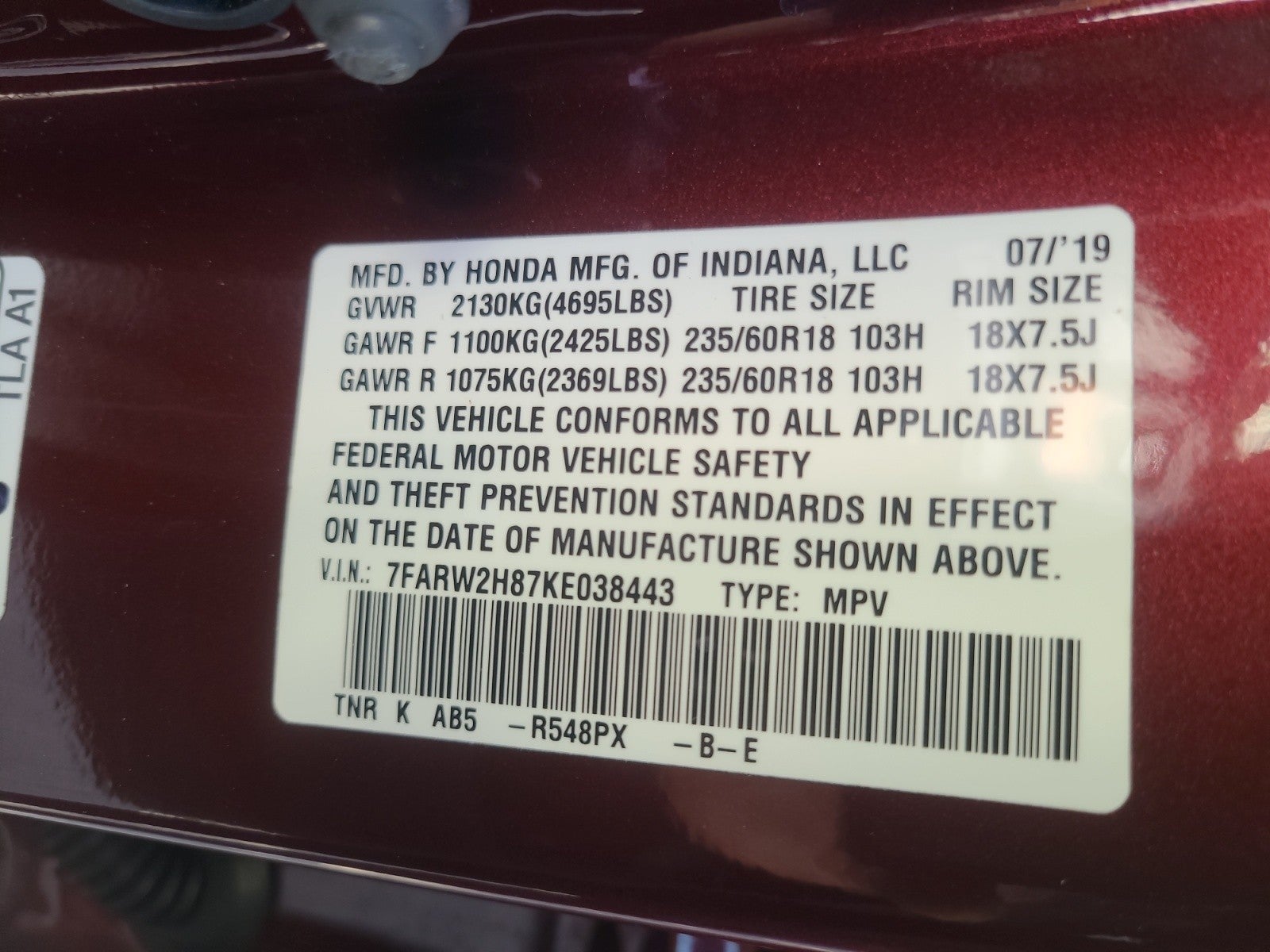 2019 Honda CR-V EX-L AWD