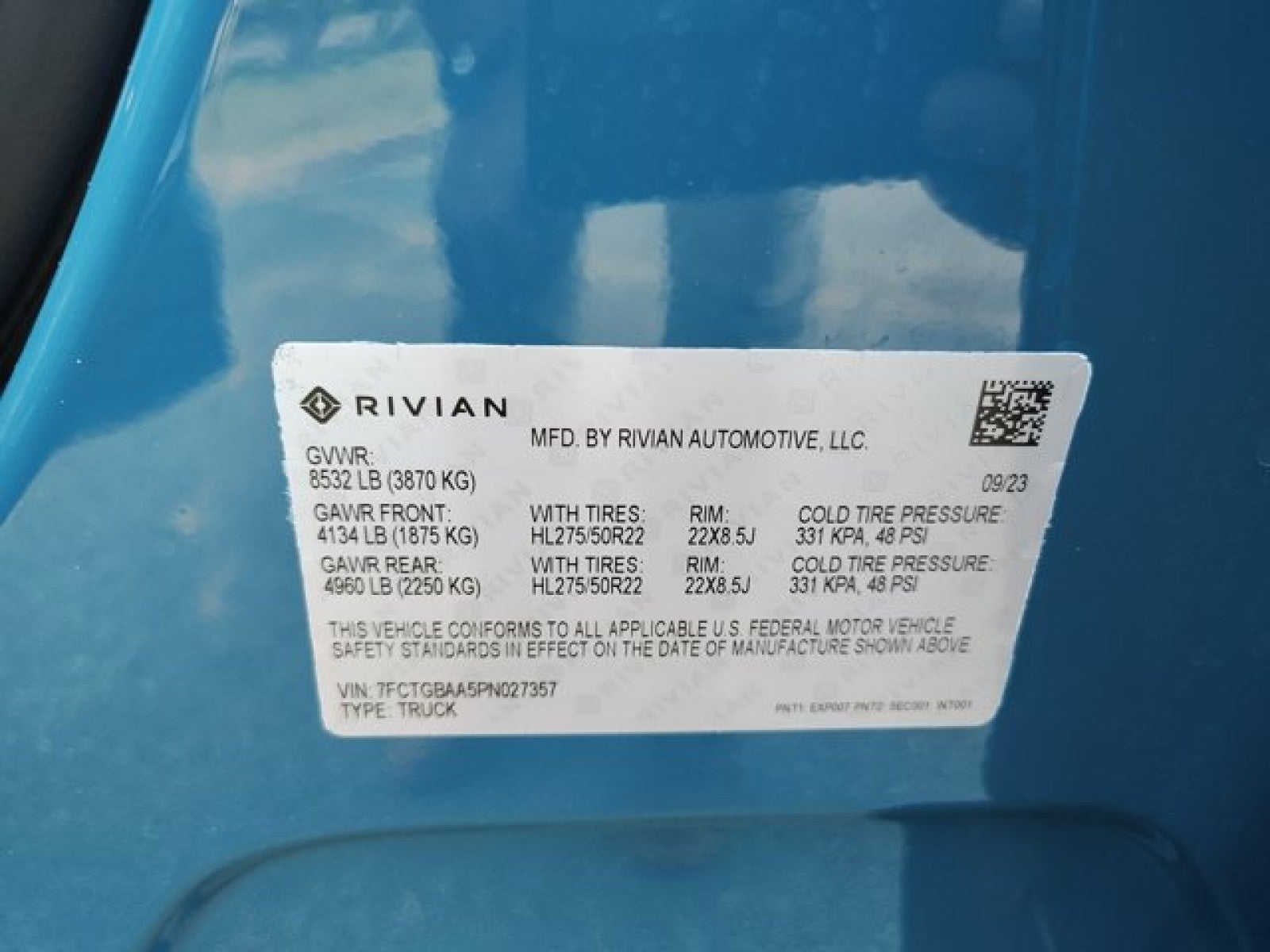 2023 Rivian R1T Adventure Dual Motor Large Pack