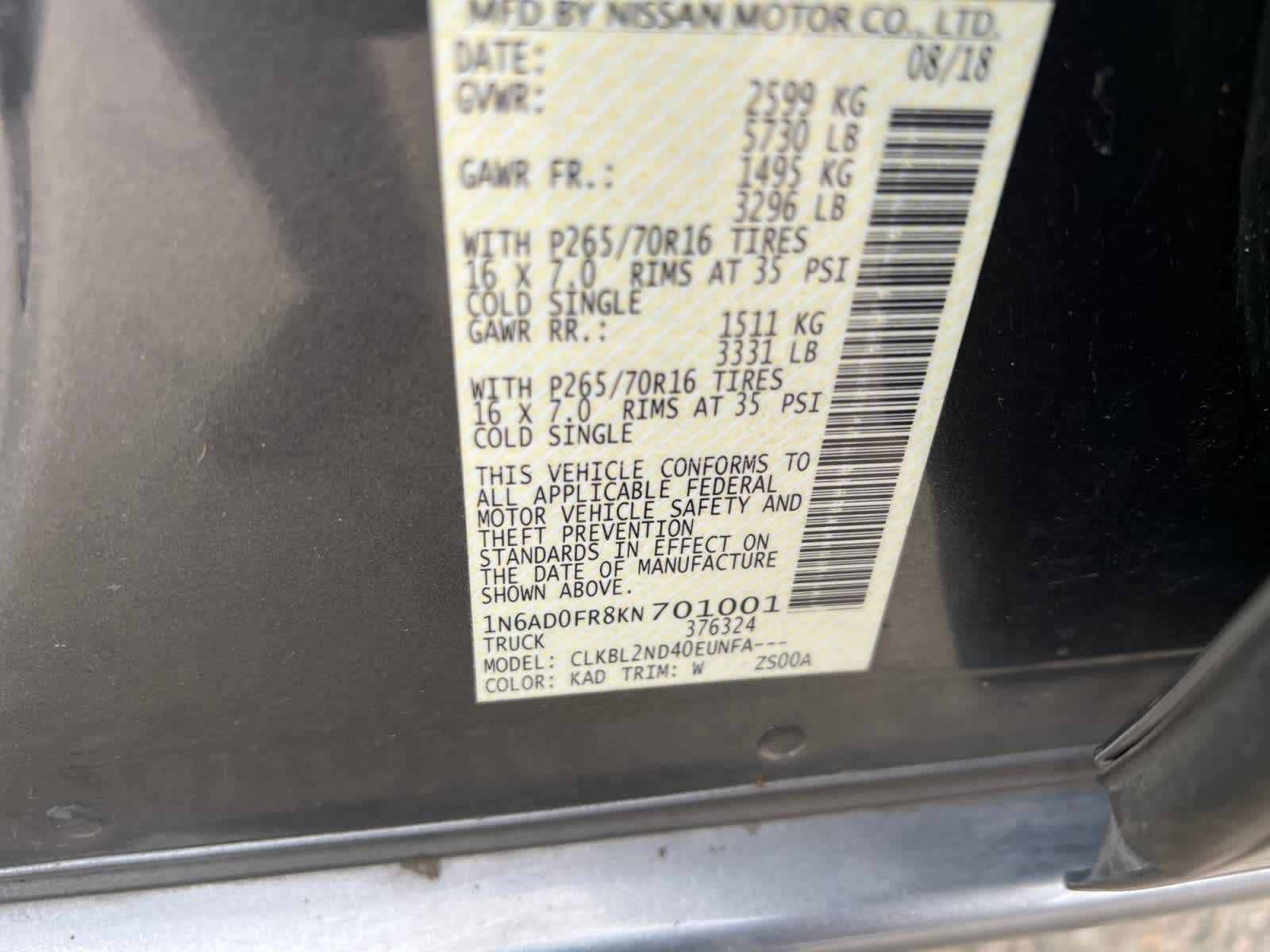 2019 Nissan Frontier SV