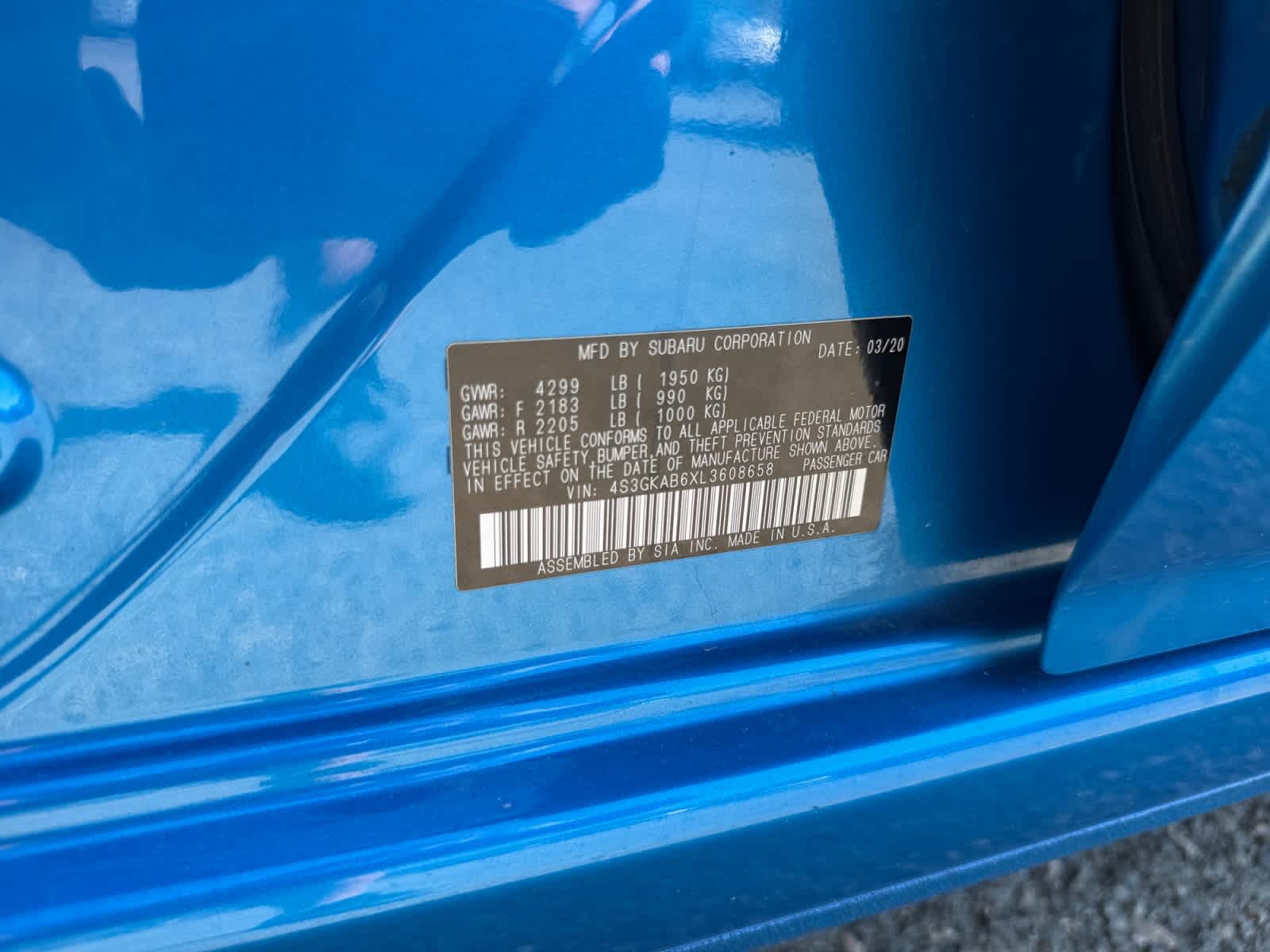 2020 Subaru Impreza 4-door CVT