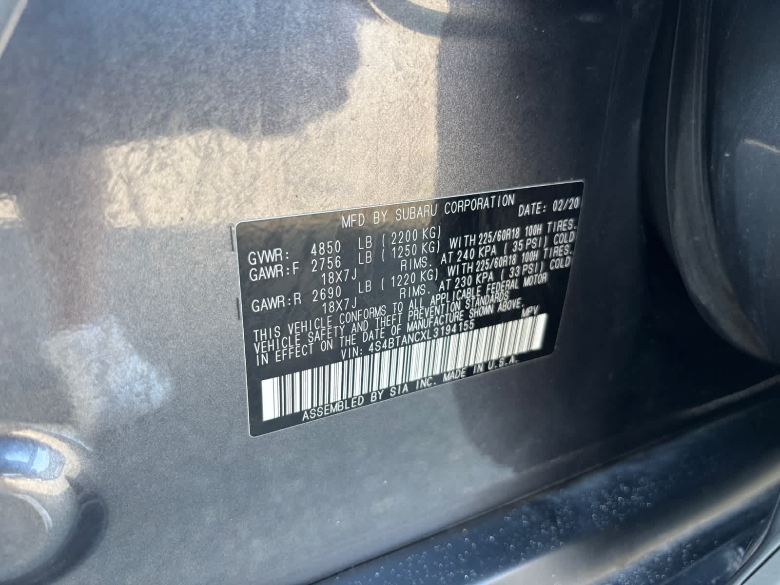 2020 Subaru Outback Limited