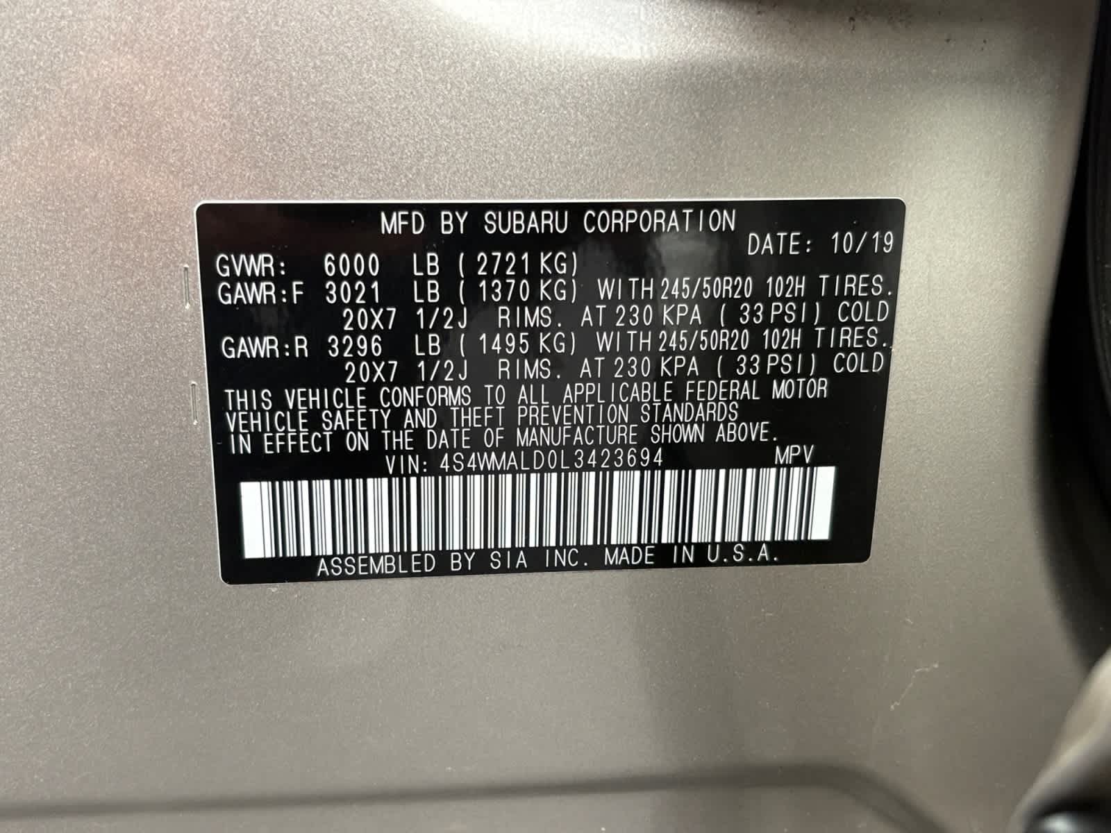 2020 Subaru Ascent Limited