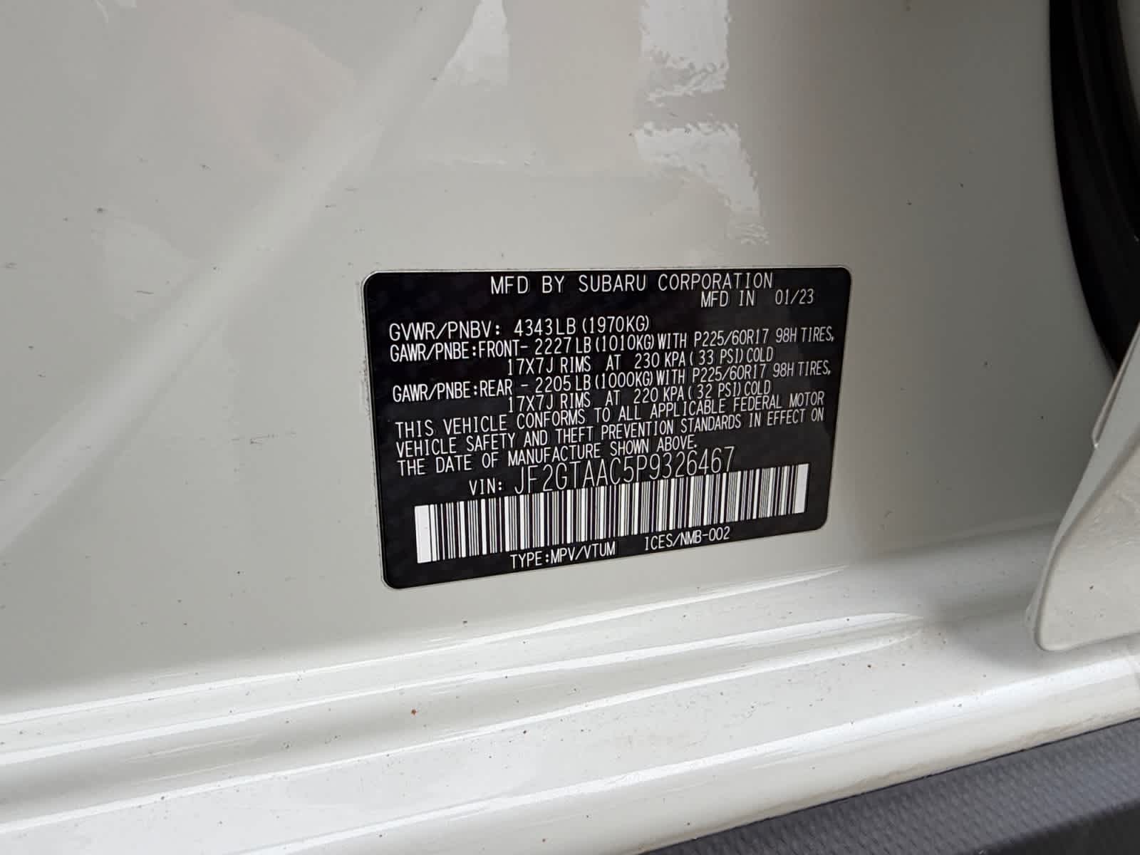 2023 Subaru Crosstrek Manual