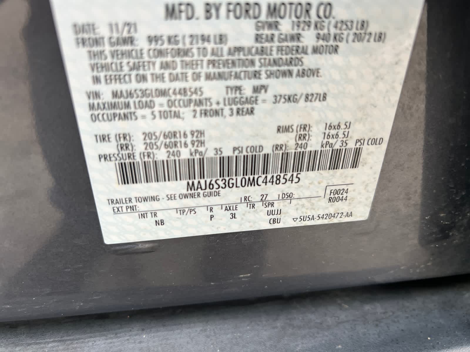 2021 Ford EcoSport SE